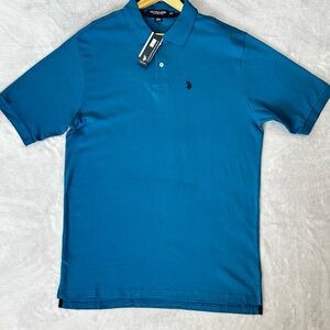 Men’s Big & Tall Sea Blue Short Sleeve Polo Shirt